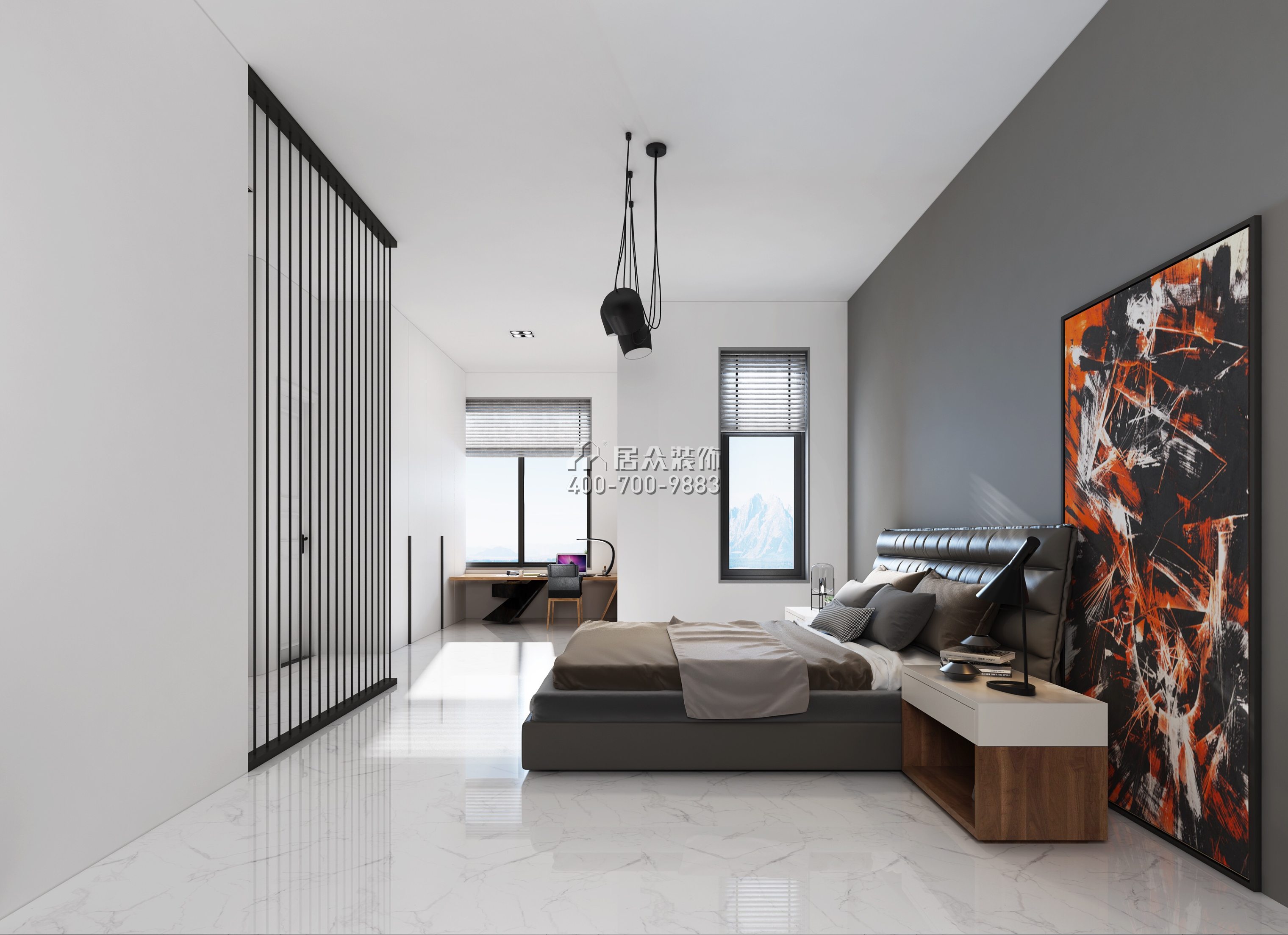 锦绣海湾城260平方米现代简约风格别墅户型卧室装修效果图