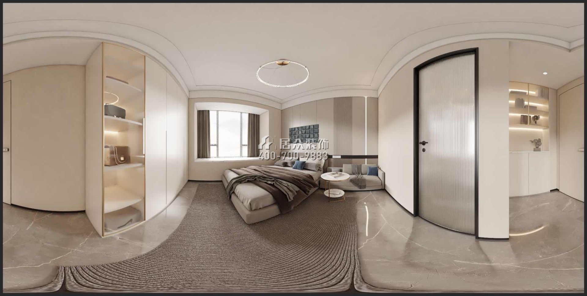 百仕达花园一期110平方米现代简约风格平层户型卧室装修效果图