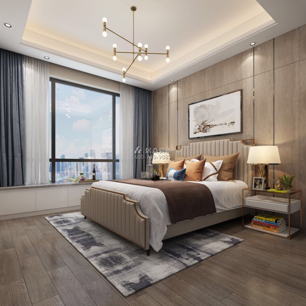 壹方中心120平方米现代简约风格平层户型卧室装修效果图