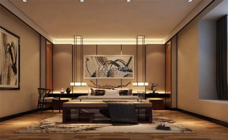 星湖尚景苑290平方米混搭风格平层户型卧室装修效果图