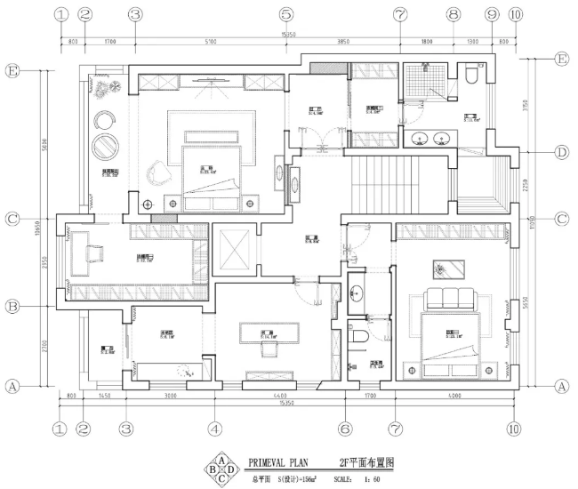 580㎡新中式2F平面布置图